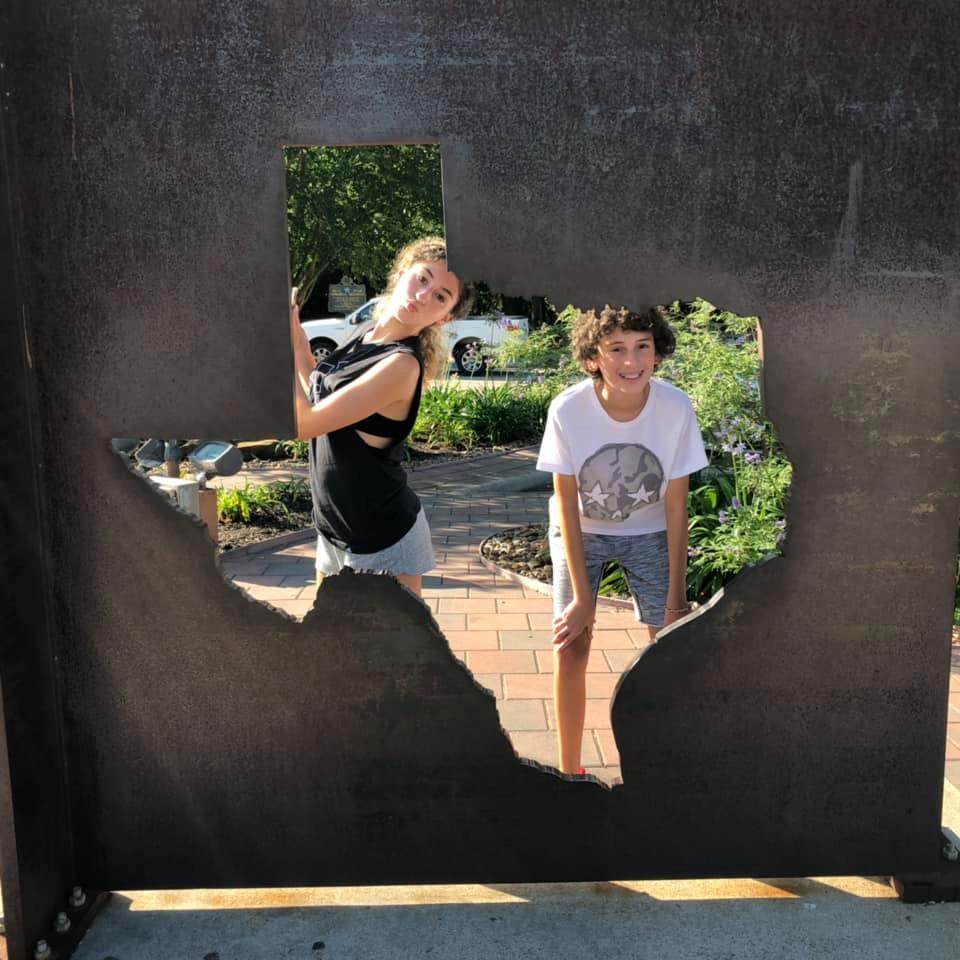 Kids at Texas Welcome Center on I-10