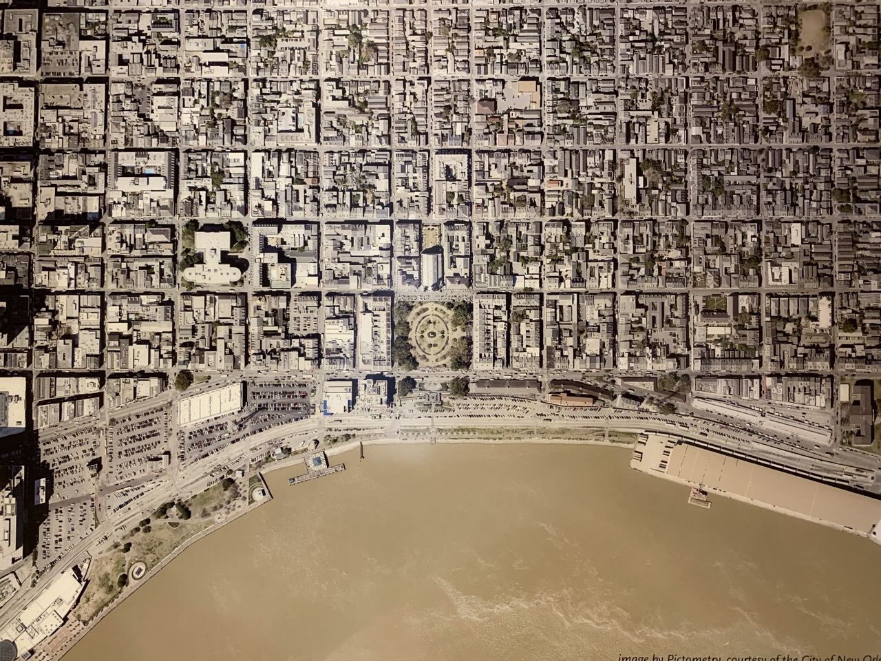 Recent aerial shot of the French Quarter