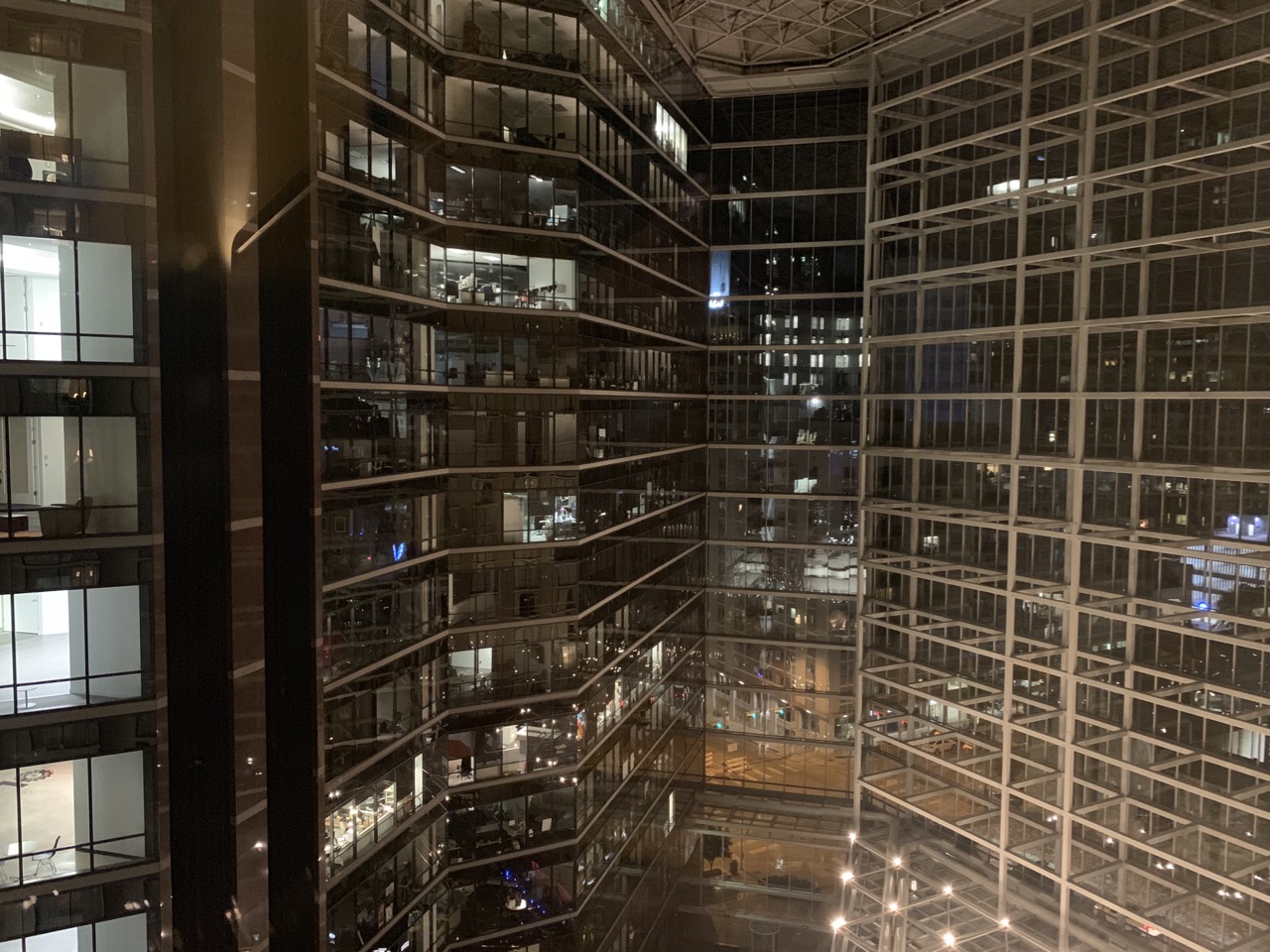 View from the glass elevator