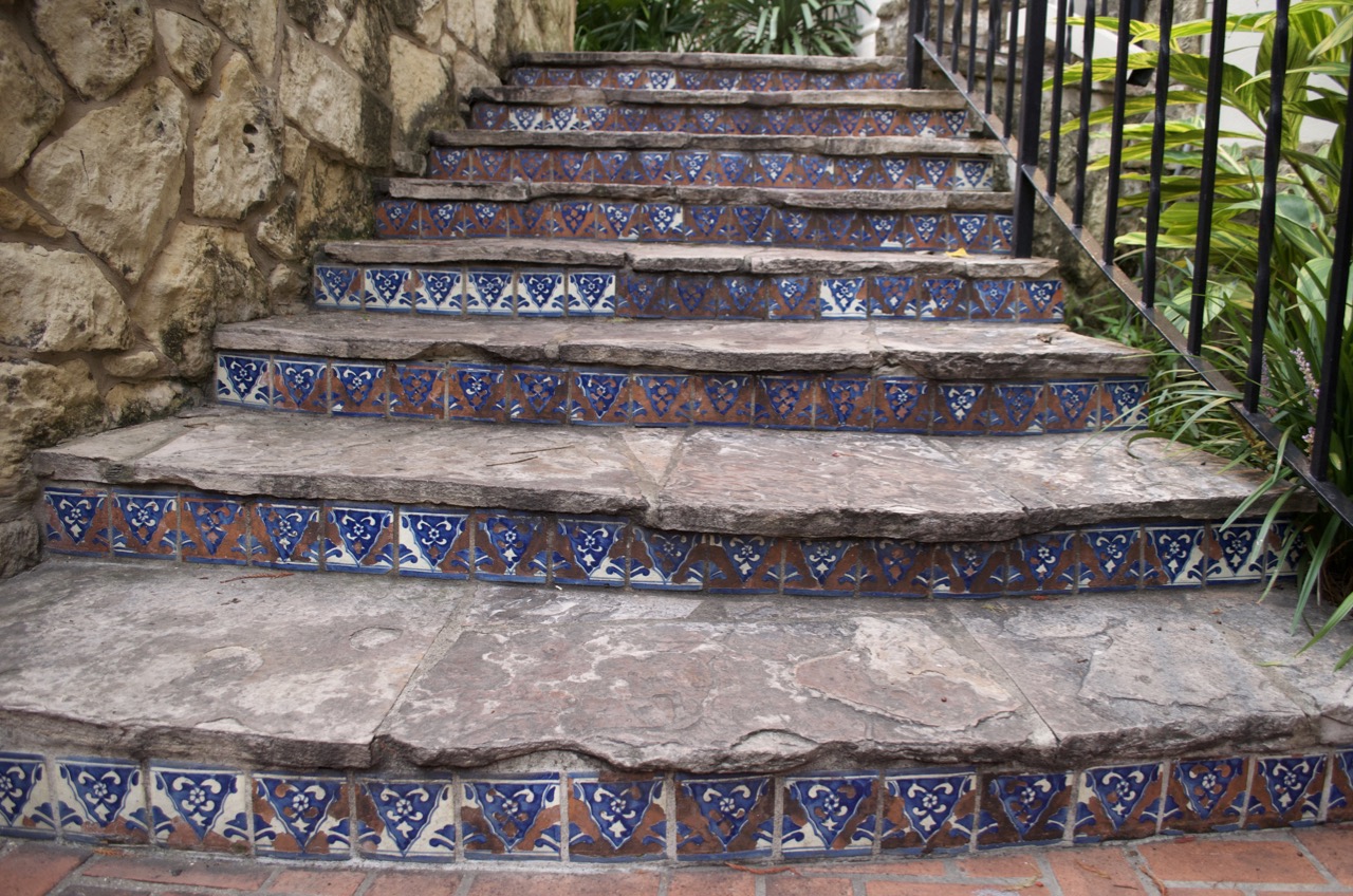 Decorated stairs near the River Walk