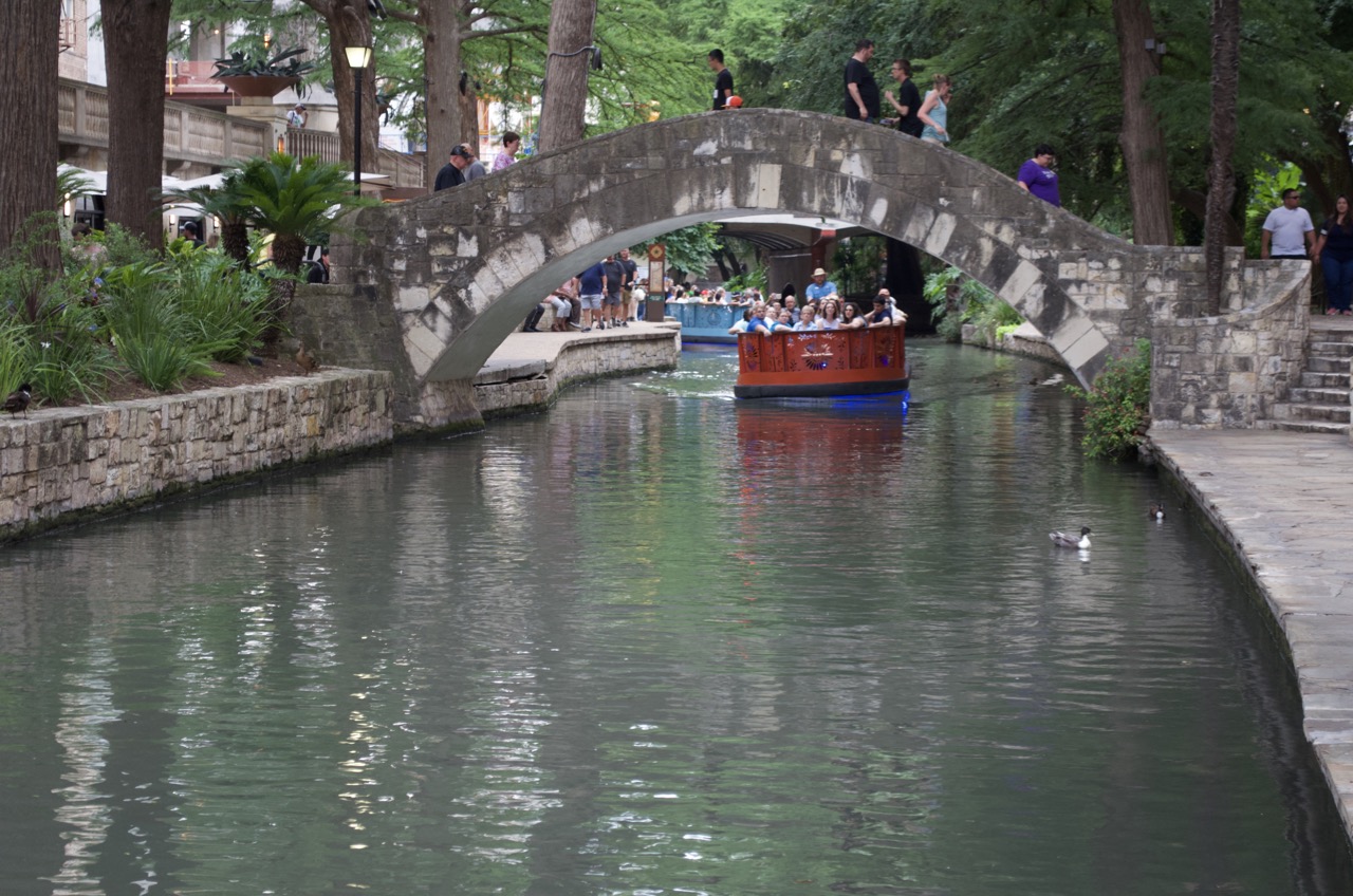 Tourists on a San Antonio River Walk Tour Boat