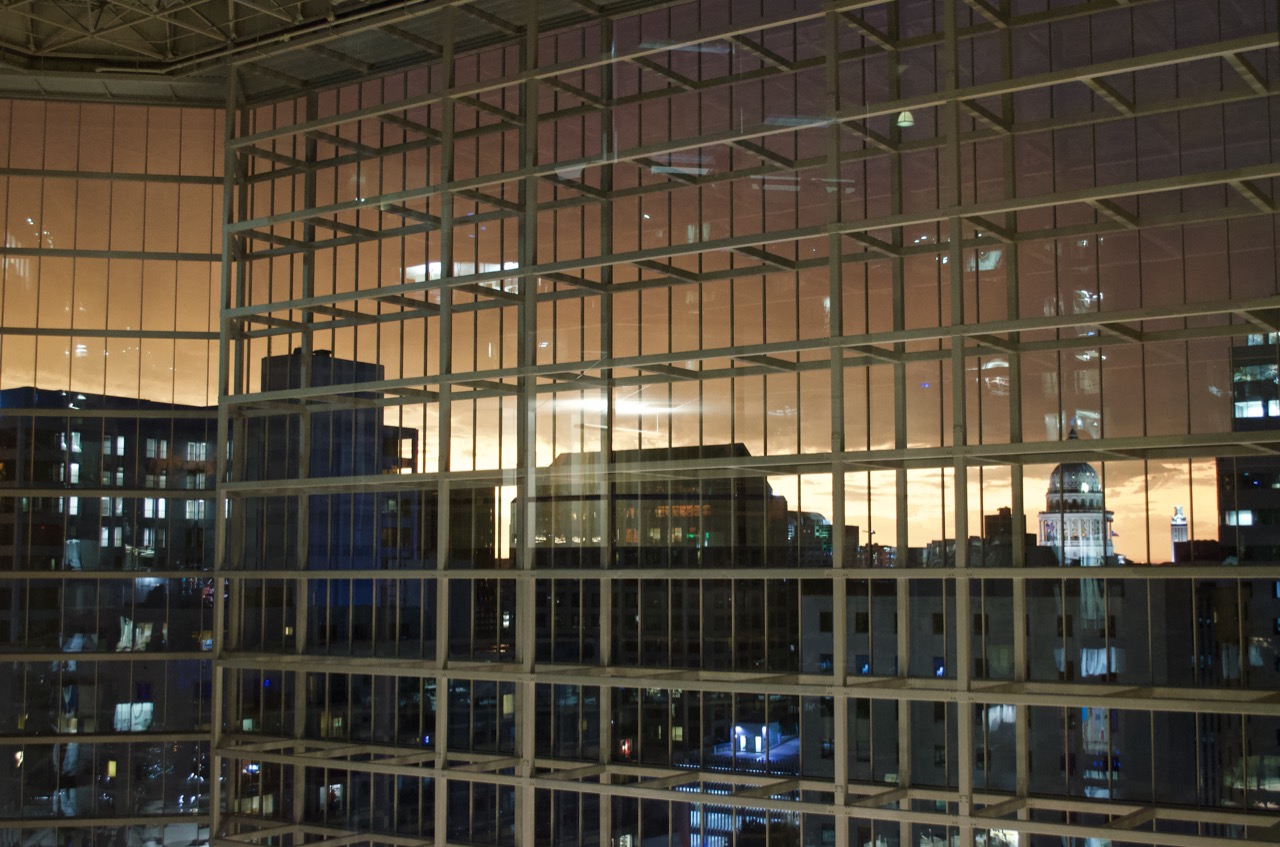 View of Capitol from Glass elevator at our hotel