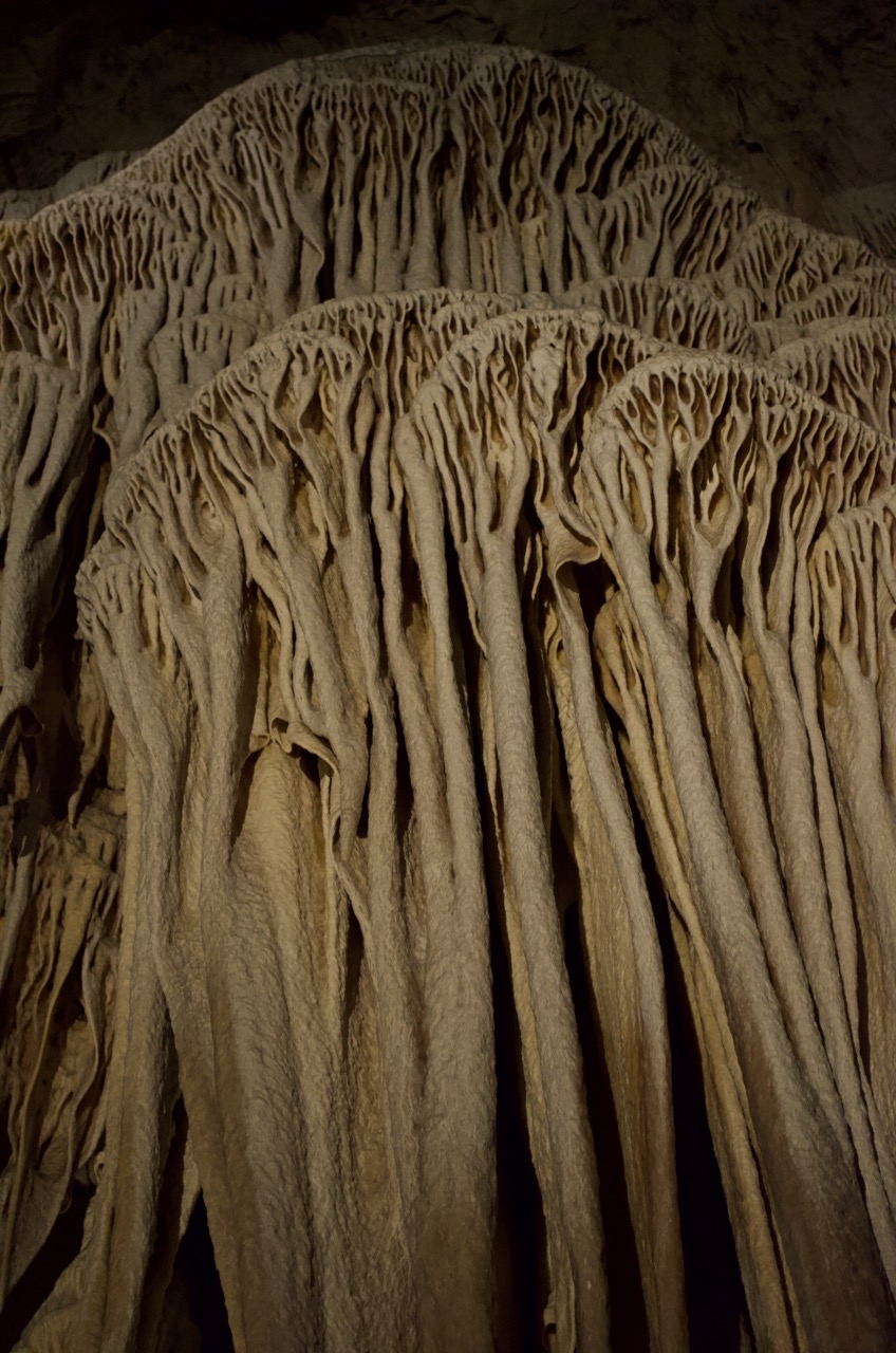 Closeup of cave draperies.