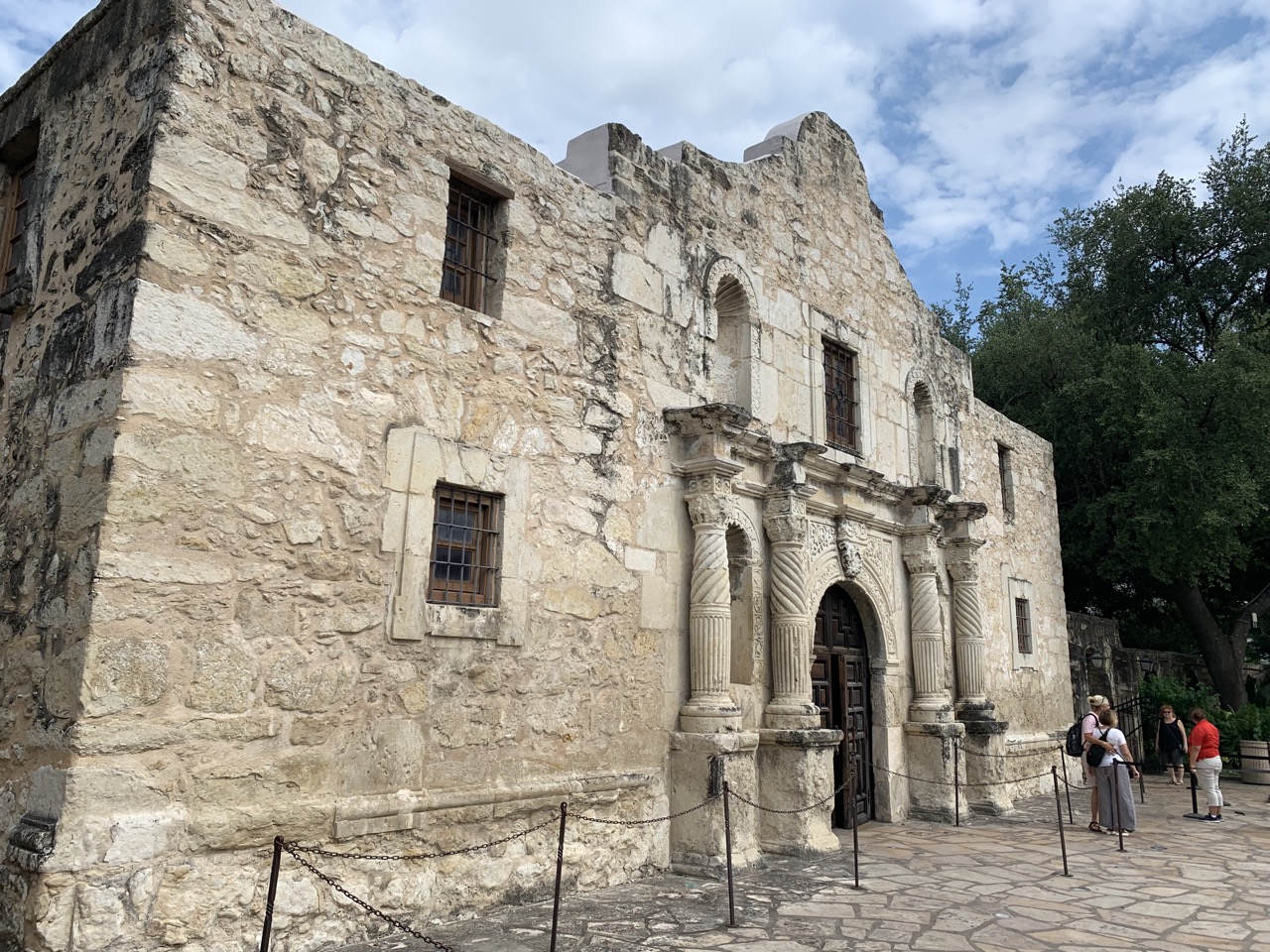 The famous mission building at the Alamo