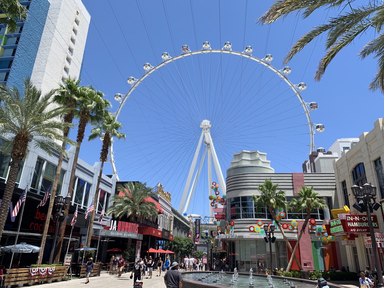 The High Roller Ferris Wheel in daytime.