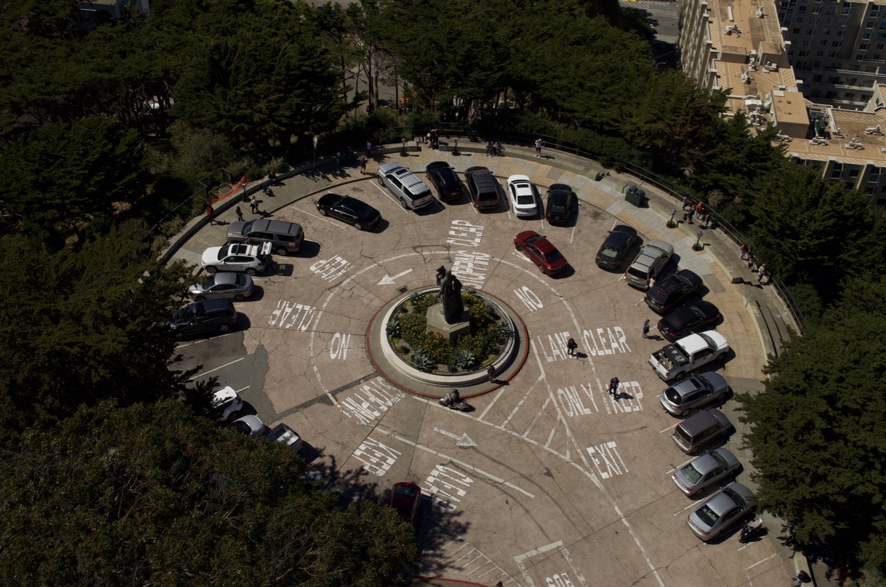 The turnaround parking lot from Coit Tower.