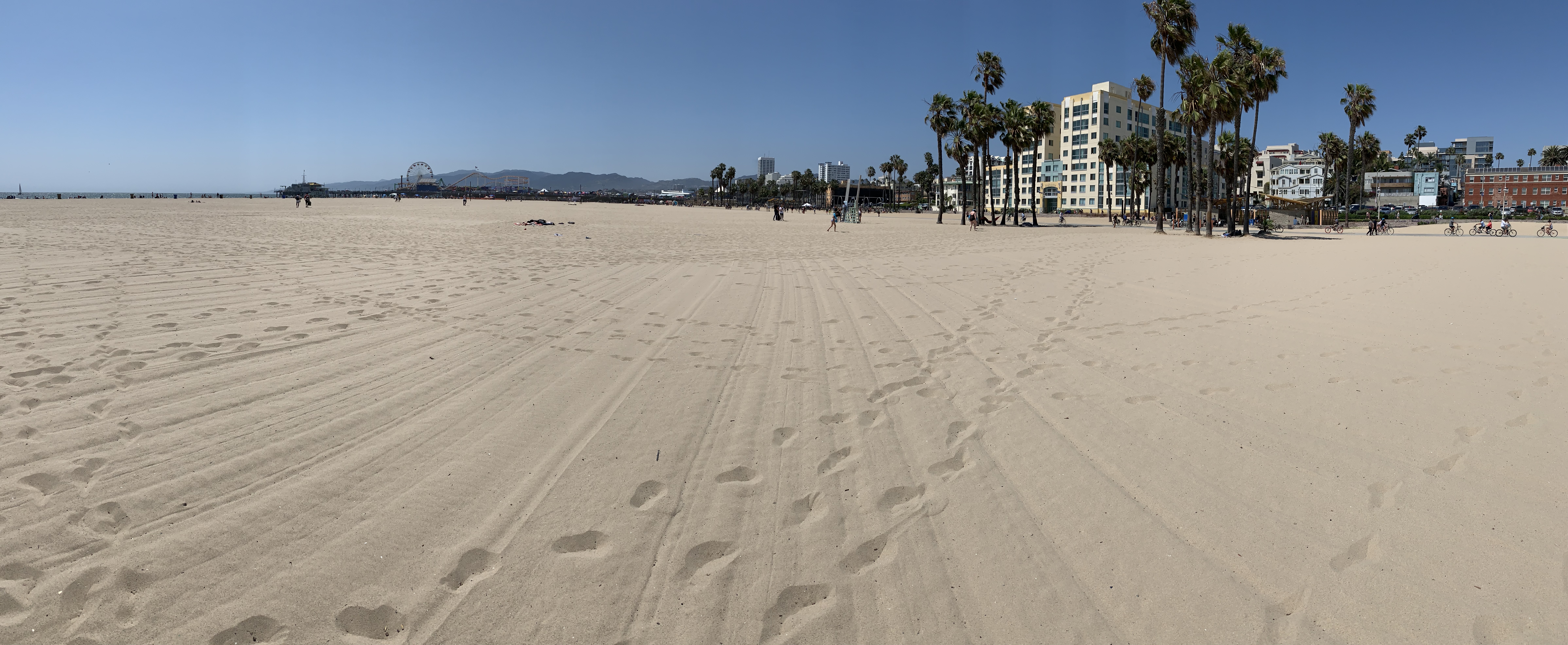 Panorama of the Pier from the wide, beautiful beach.