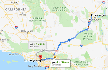 Map Vegas to Los Angeles