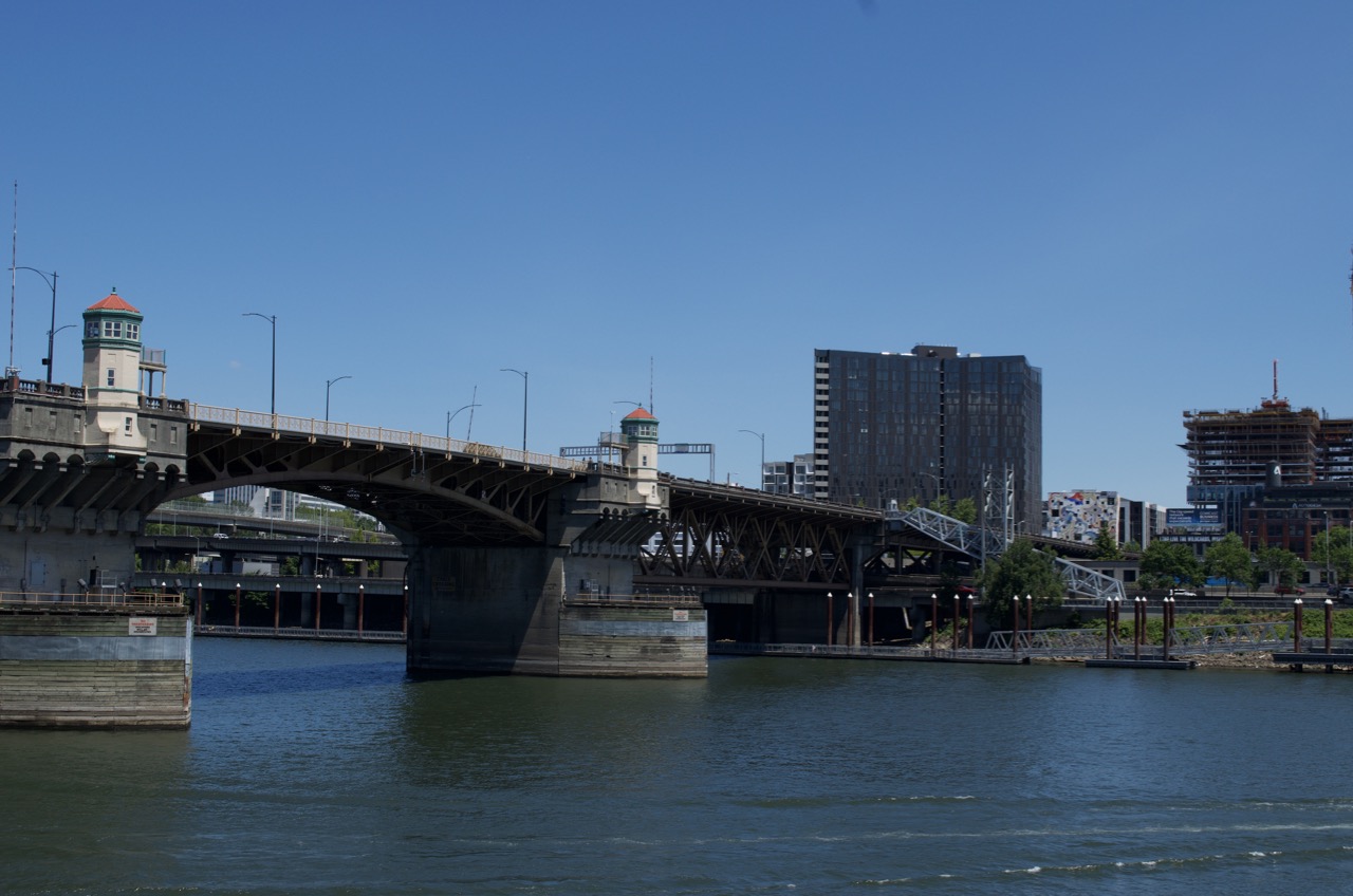 The Willamette River, near the Portland Saturday Market.