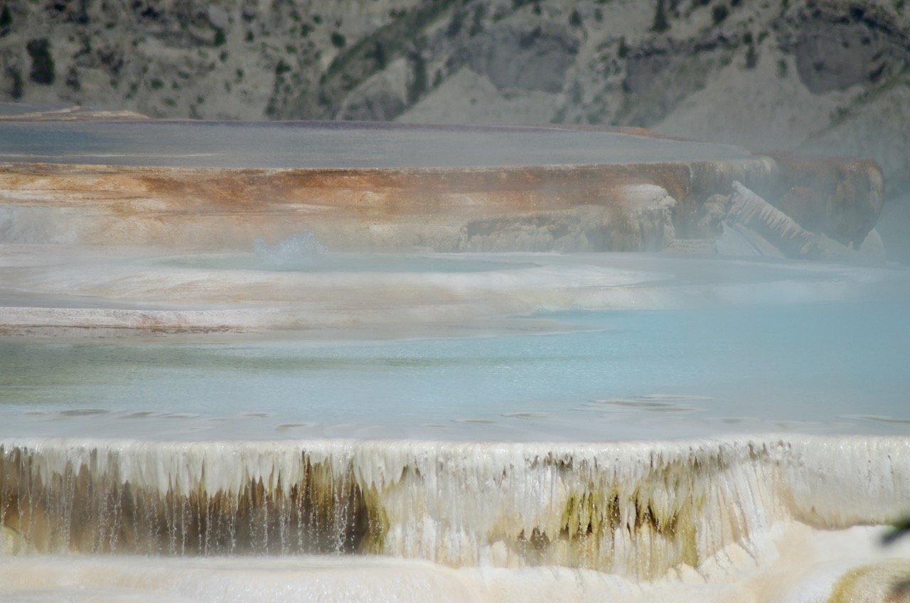 A detail of Mammoth Hot Springs.