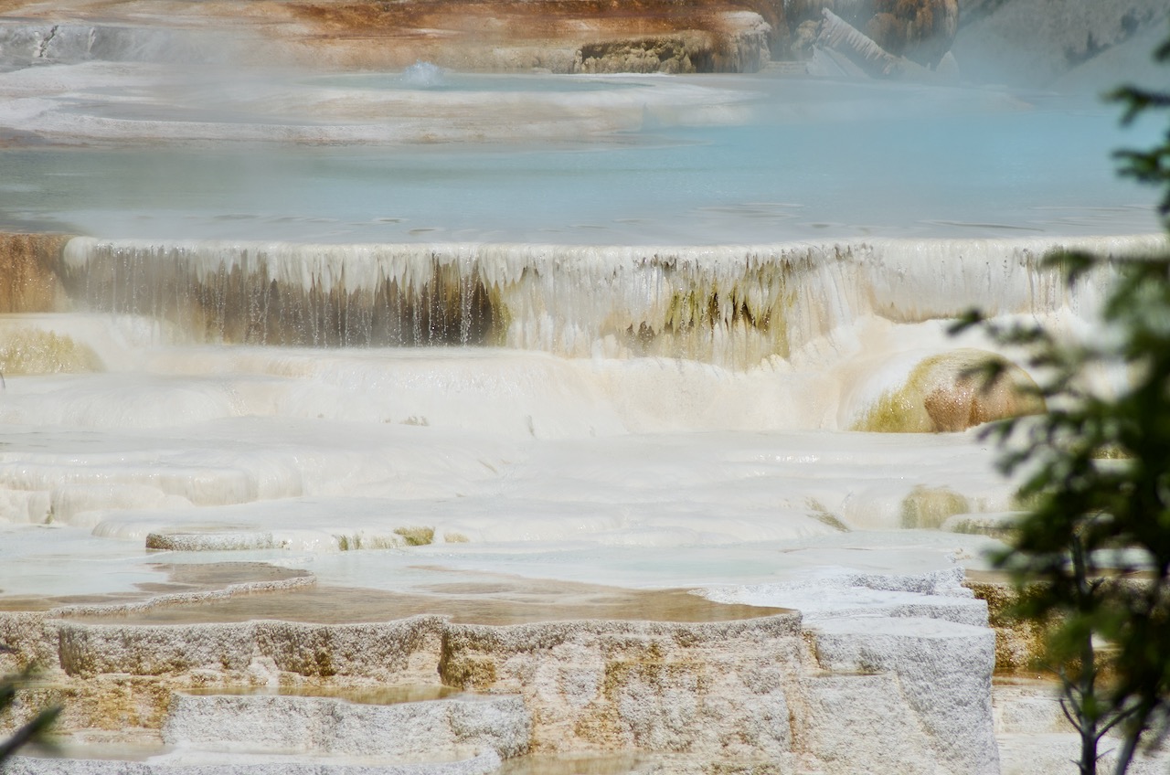 A detail of Mammoth Hot Springs.