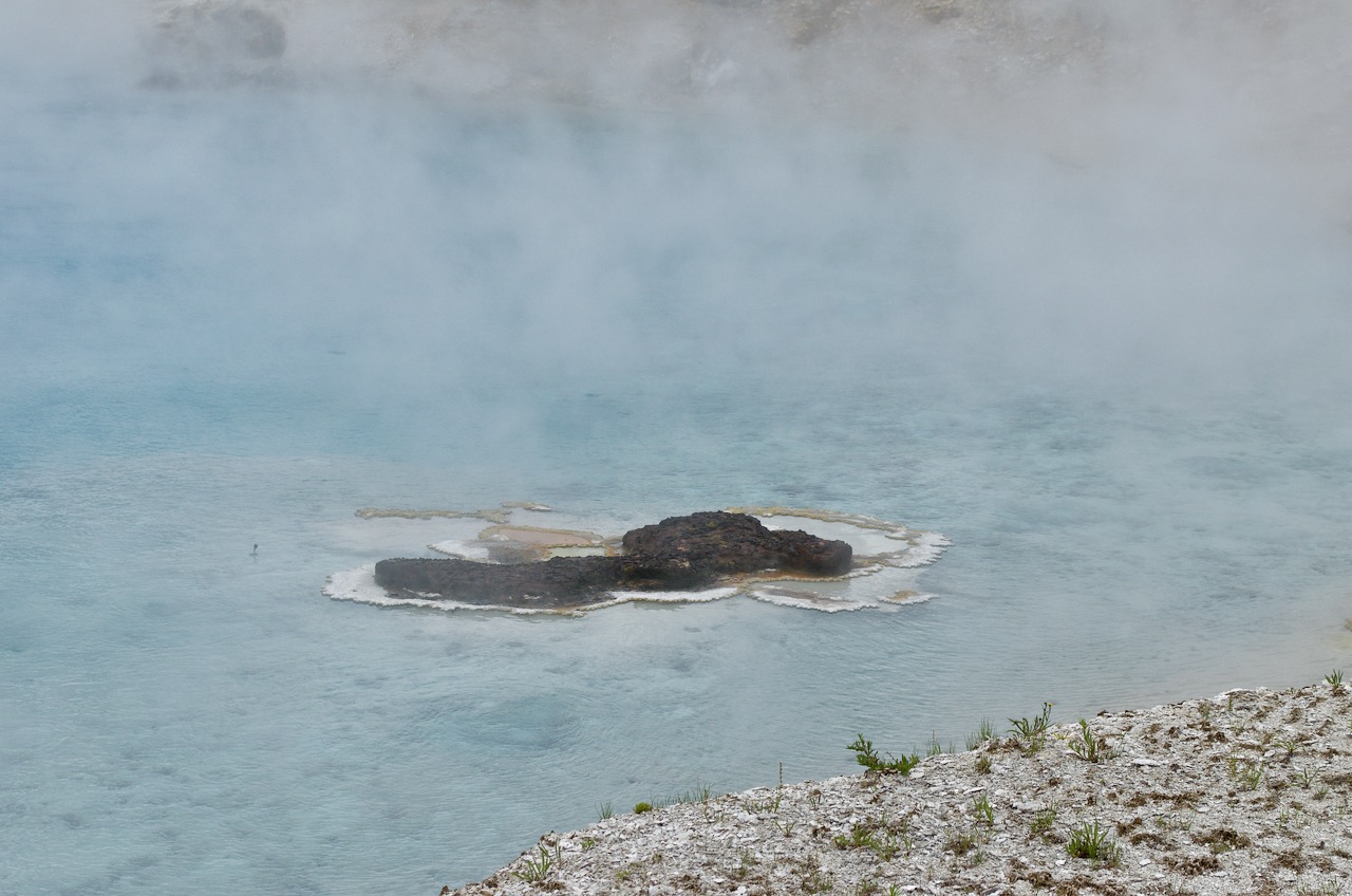 Steam over a pool in the Midway Geyser Basin.