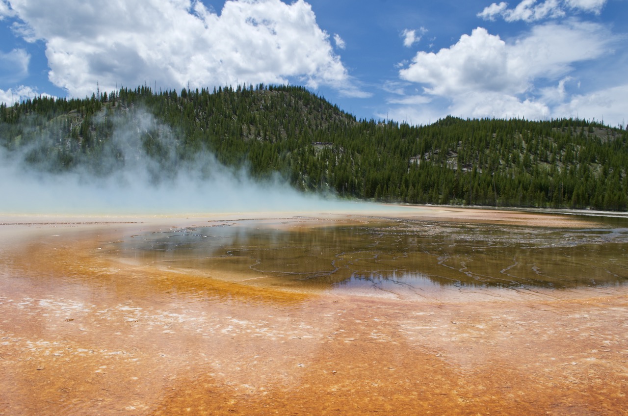 Another view of Grand Prismatic Spring at ground level.