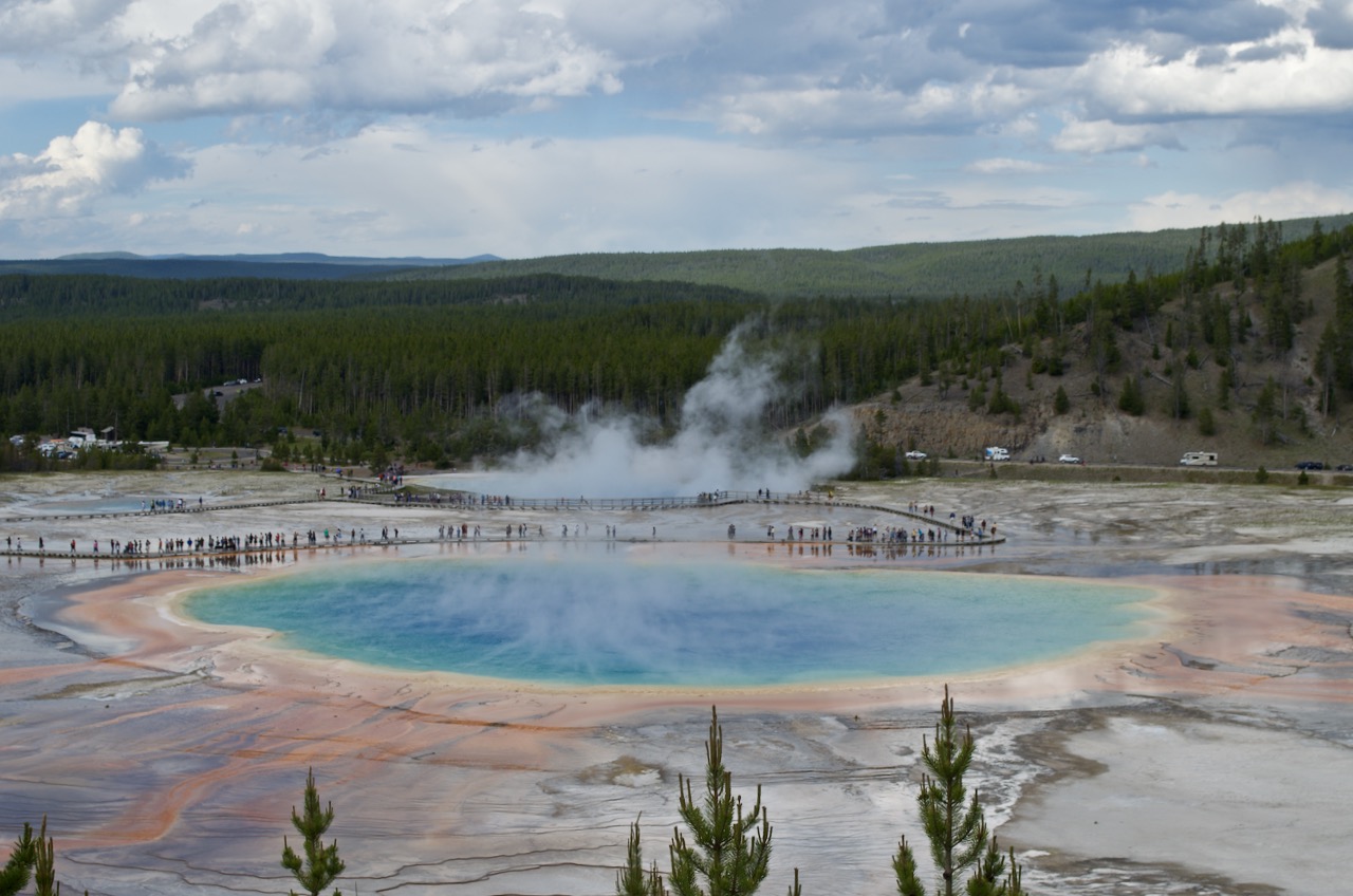 Grand Prismatic Spring from the upper observation trail.