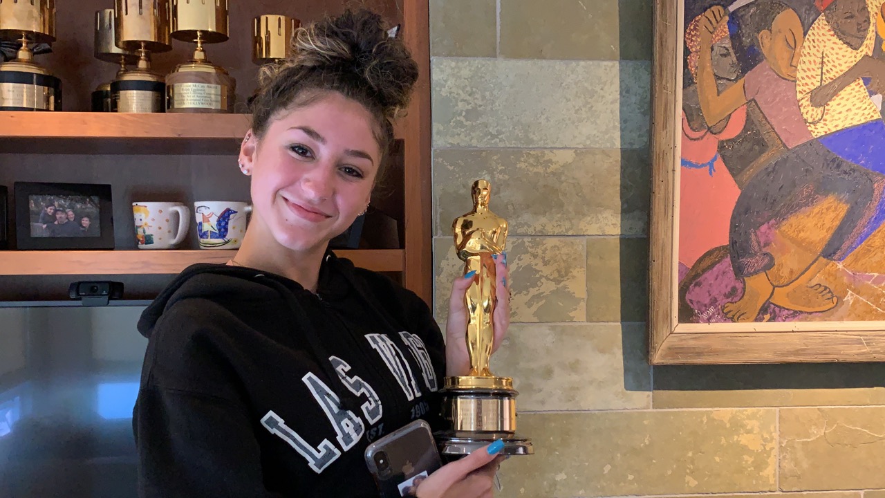 Chiara holds an Academy Award!