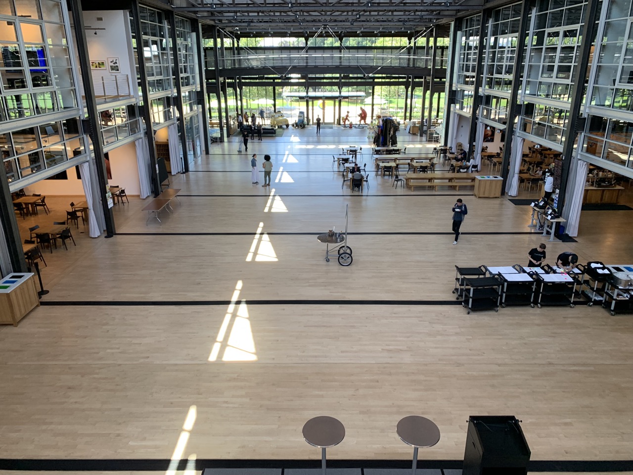 Long view of the inside of the Steve Jobs building at Pixar.