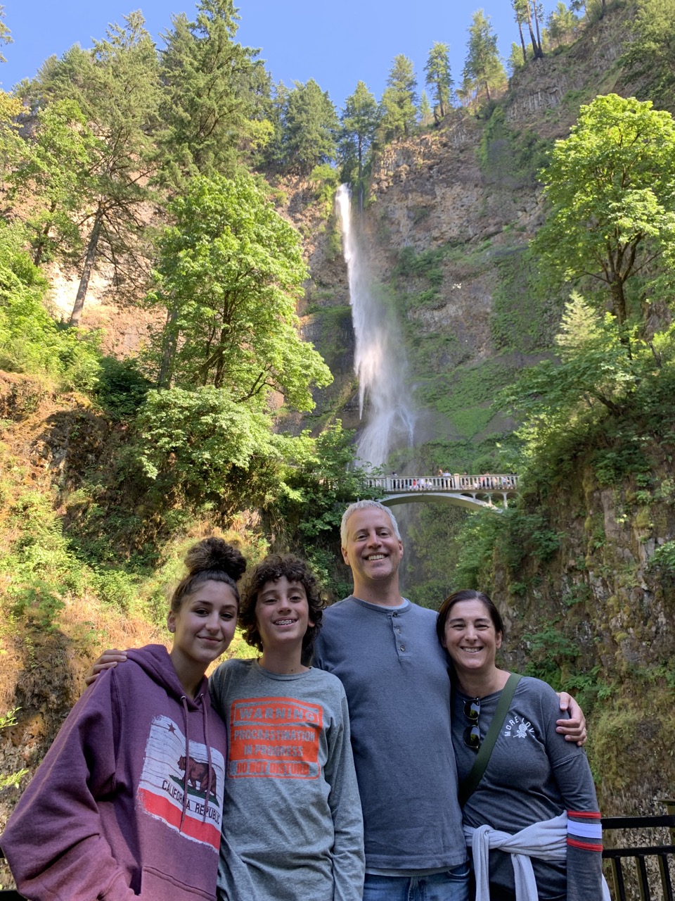 The family at Multnomah Falls.