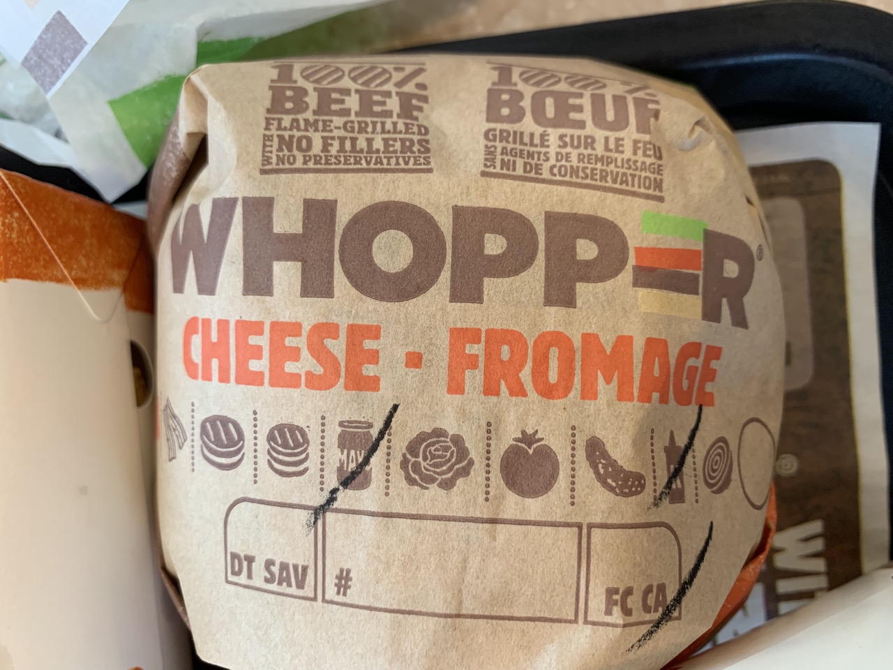 Whopper. Avec fromage.