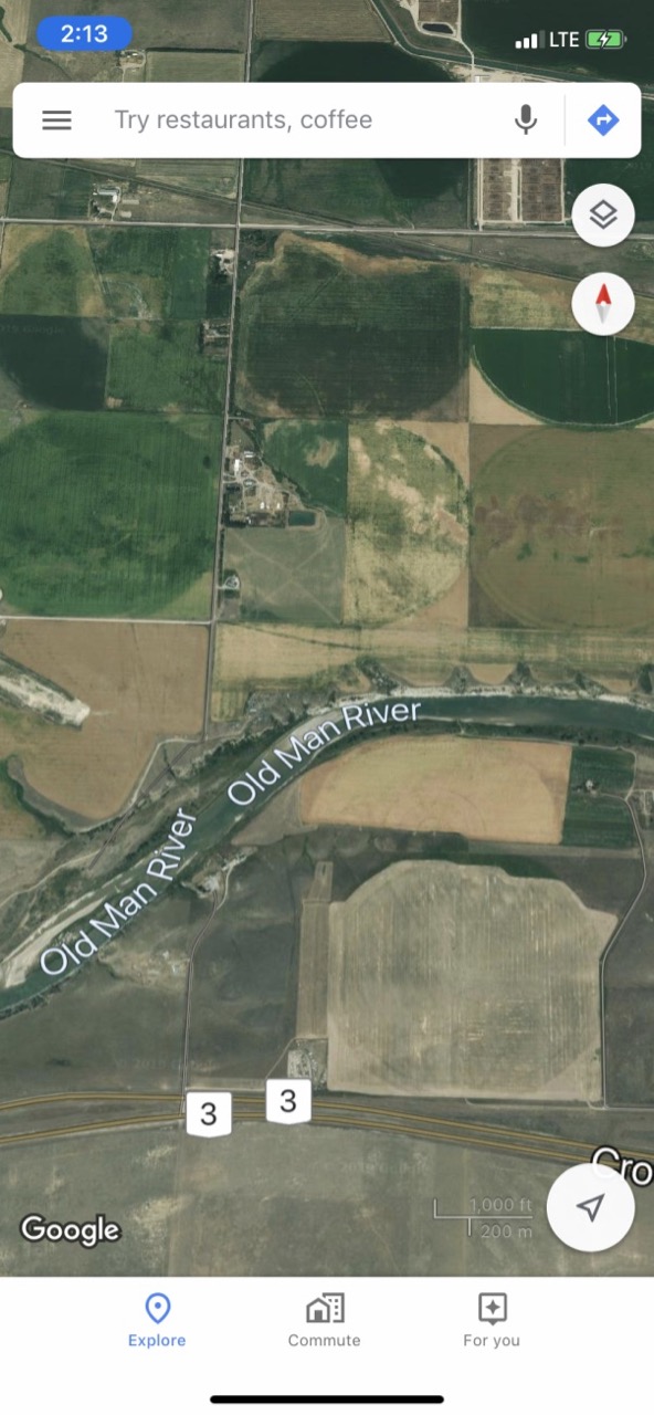 "Old Man River" seems out of place in Alberta, Canada.