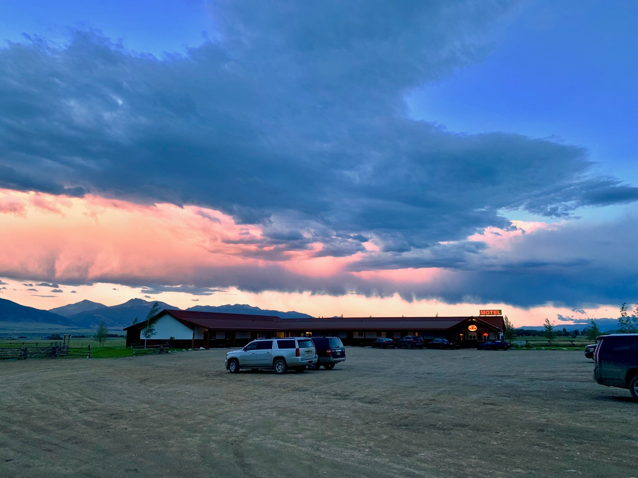 At sunset, we stopped for a bite to eat.