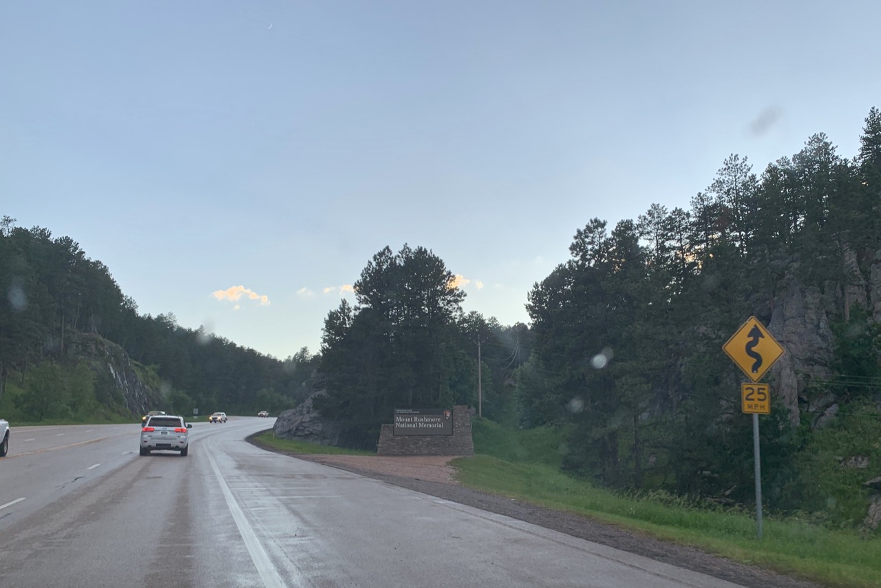 First sign for Mount Rushmore, South Dakota