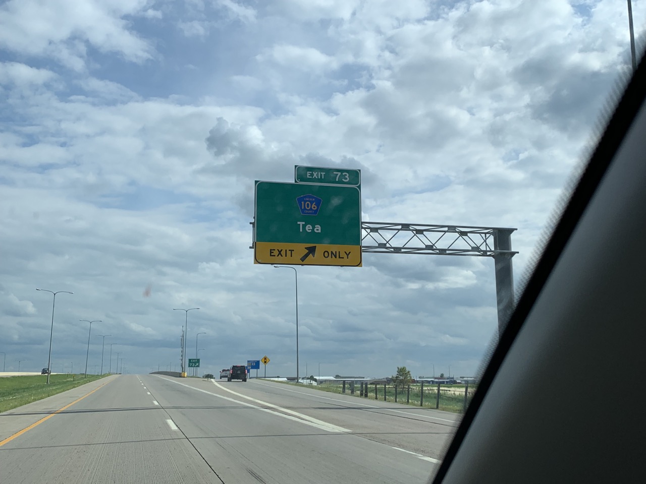 Exit for Tea, South Dakota.