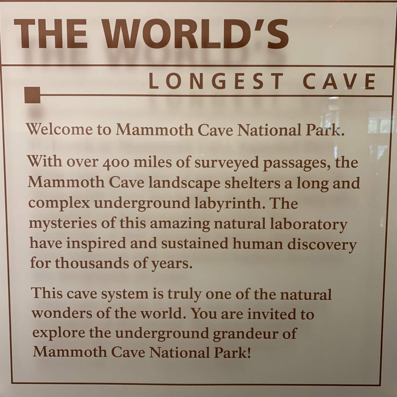 General info about Mammoth Cave.