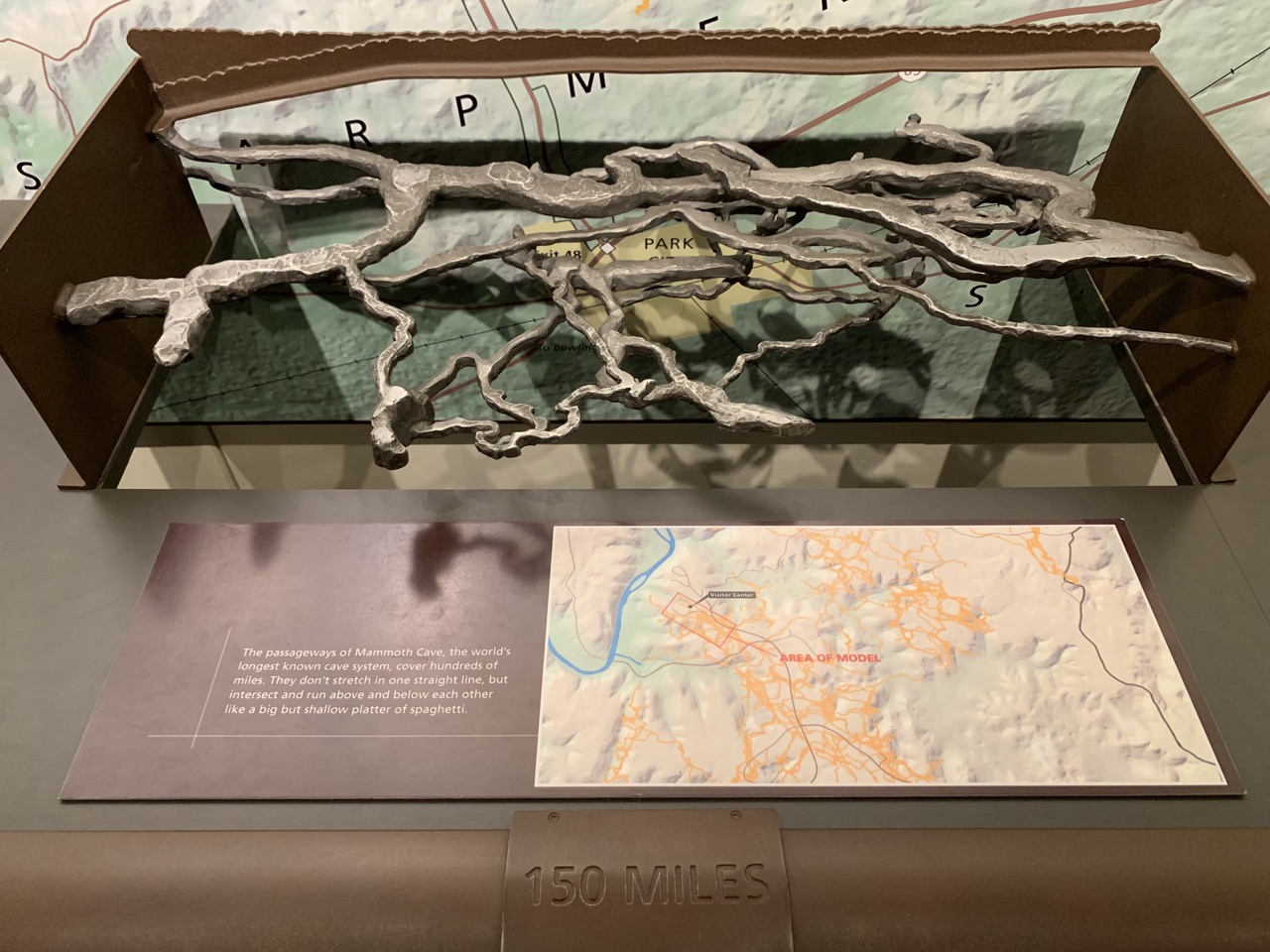 A model of part of the cave.