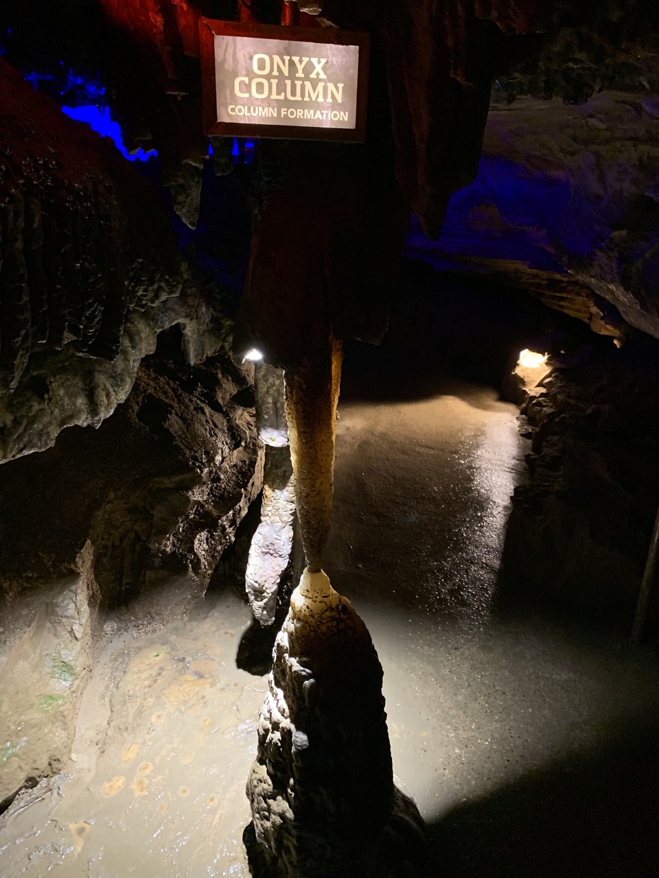 Onyx Column at Ruby Falls Cave.