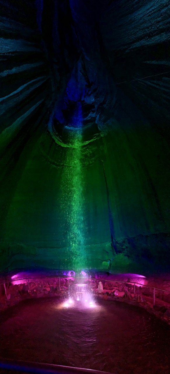 The 145-foot Ruby Falls waterfall.