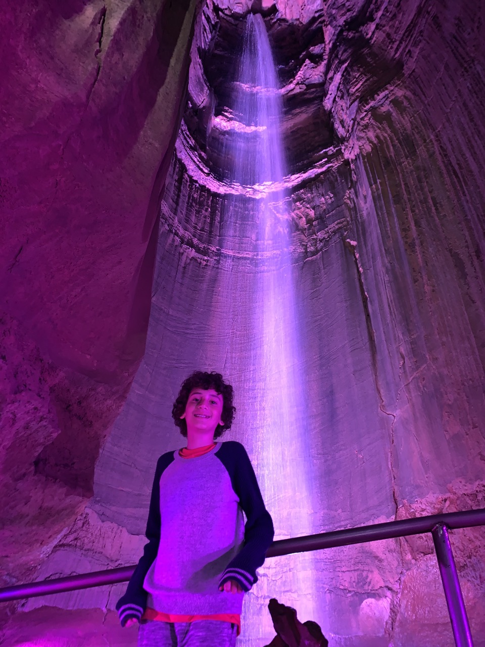 Julian in front of Ruby Falls.